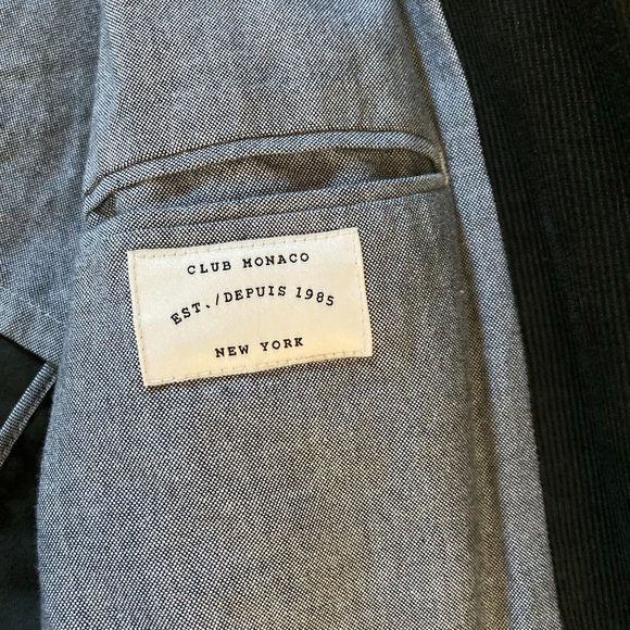 Club Monaco Forest Green Cord Blazer - Picture 4 of 6